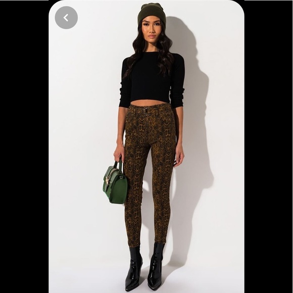 Free People Denim - Free People High Waisted Denim Leggings Snake